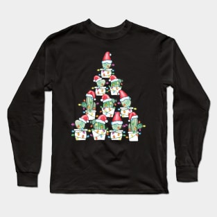 Christmas Cactus Tree Long Sleeve T-Shirt